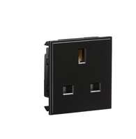 13A 1G unswitched socket module 50 x 50mm - black_base